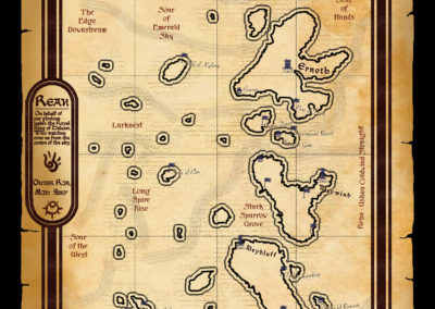 A world map of the continent of Magellan for the fantasy browser